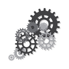Vector background. Gears, trundles and cogwheels, machine mechanism.