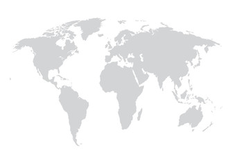 Obraz na płótnie Canvas World map isolated on white background. Earth, globe icon. Vector