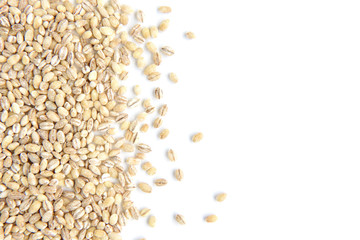 Pearl barley isolated on white background.