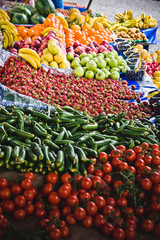 fruits and vegetables in a market
