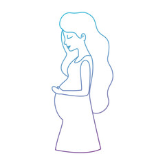 beautiful mom pregnancy avatar character vector illustration design