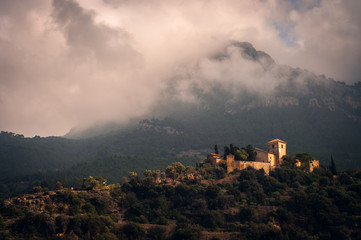 Hermitage between mountains in Mallorca, Spain