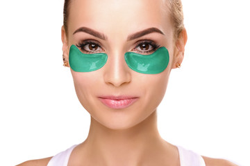 Woman portrait, patches under the eyes