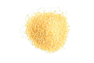 Corn grits isolated on white background.