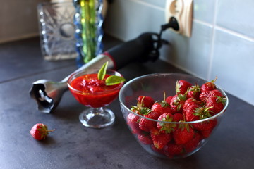 The red strawberry is a juicy and the most sumptuous fruit with a lot of vitamins.