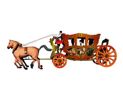 Königliche Kutsche mit Pferdegespann