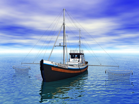 Fischerboot auf dem Meer