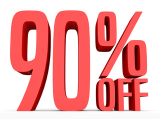 Ninety percent off. Discount 90 %.