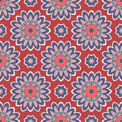 Fototapeta na wymiar Abstract stylized floral seamless pattern. Hand drawn vector illustration