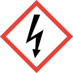 Hazard sign with shock