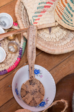 soup spoon or tablespoon made of wood