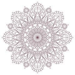Line art of mandala designed for coloring