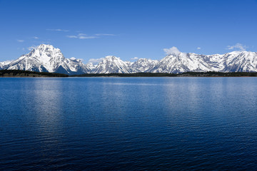 Grand Teton National Park, Wyoming, national park, travel, blue, sky, mountains, snow, snowy mountains, landscape