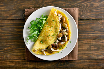 Omelet, top view