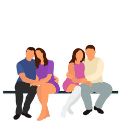 icon, on white background silhouette of people sitting