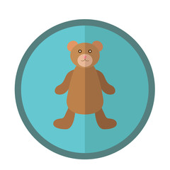 Obraz premium Cute round vector icon with teddy bear.
