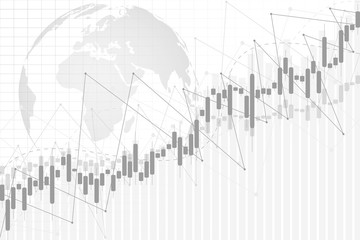 Economic graph with diagrams on the stock market. Abstract vector background for business and financial concepts and reports.