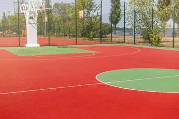 Colorful basketball court