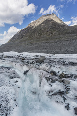 Clacier near Belukha Mountain, Altai landscape