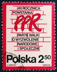Postage stamp Poland 1982 Polish Workers’ Party