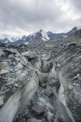 Clacier near Belukha Mountain, Altai landscape
