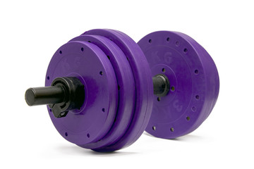 Dumbbells for fitness on white isolated background.