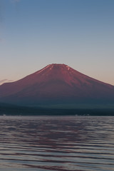 Obraz premium Aka Fuji , Mt.Fuji with red color in summer sunrise