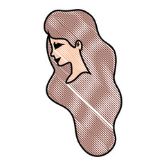beautiful woman with long hair vector illustration design