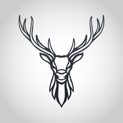 Deer vector logo icon illustration