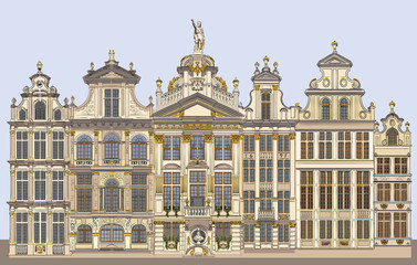Fototapeta na wymiar Colorful Grand Place in Brussels, Belgium