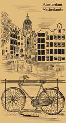 Obraz premium Bike in Amsterdam, brown