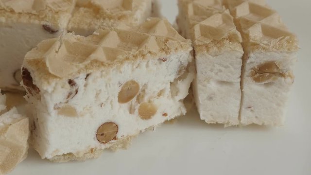 Pistachio halva in wafer sheets  video