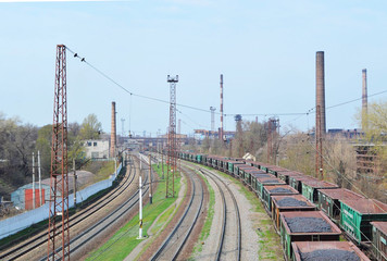 Fototapeta na wymiar Transport interchanges of railways