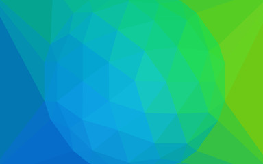 Obraz premium Light Blue, Green vector abstract polygonal background with a gem in a centre.
