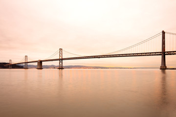 Fototapeta na wymiar San francisco-oakland bay bridge over San Francisco Bay, San Francisco, California, USA