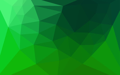 Fototapeta premium Dark Green vector triangle mosaic template with a heart in a centre.