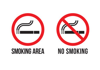 signs smoking area, no smoking