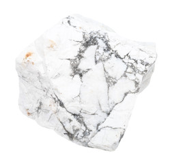 Obraz premium rough Howlite gemstone isolated on white