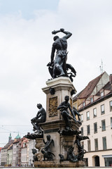 back side view of Hercules fountain in Augsburg
