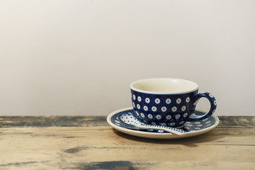 Coffee cup on a wooden table