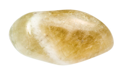 Fototapeta na wymiar tumbled Prasiolite stone isolated