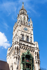 Fototapeta na wymiar New City Hall (Neues Rathaus) on Marienplatz