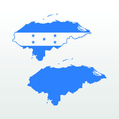 Honduras map (flag pattern and blank)