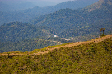 Obraz premium Nature on the mountain Nern Chang Suek hills, Kanchanaburi, Thailand