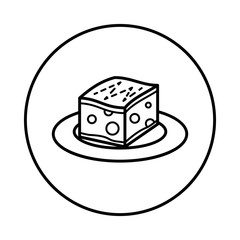 Vector of Honey Toast icon in Circle line - vector iconic design.