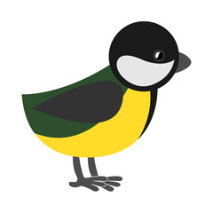 Great tit bird icon. Parus major. Vector illustration.