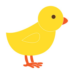 Yellow chick icon. Baby bird. Vector illustration.