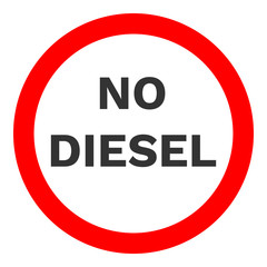 NO DIESEL sign. Vector.