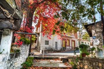 Foto auf Acrylglas Zypern Autumn cityscape, Troodos, Cyprus