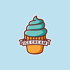 ice cream icon symbol logo template vector illustration